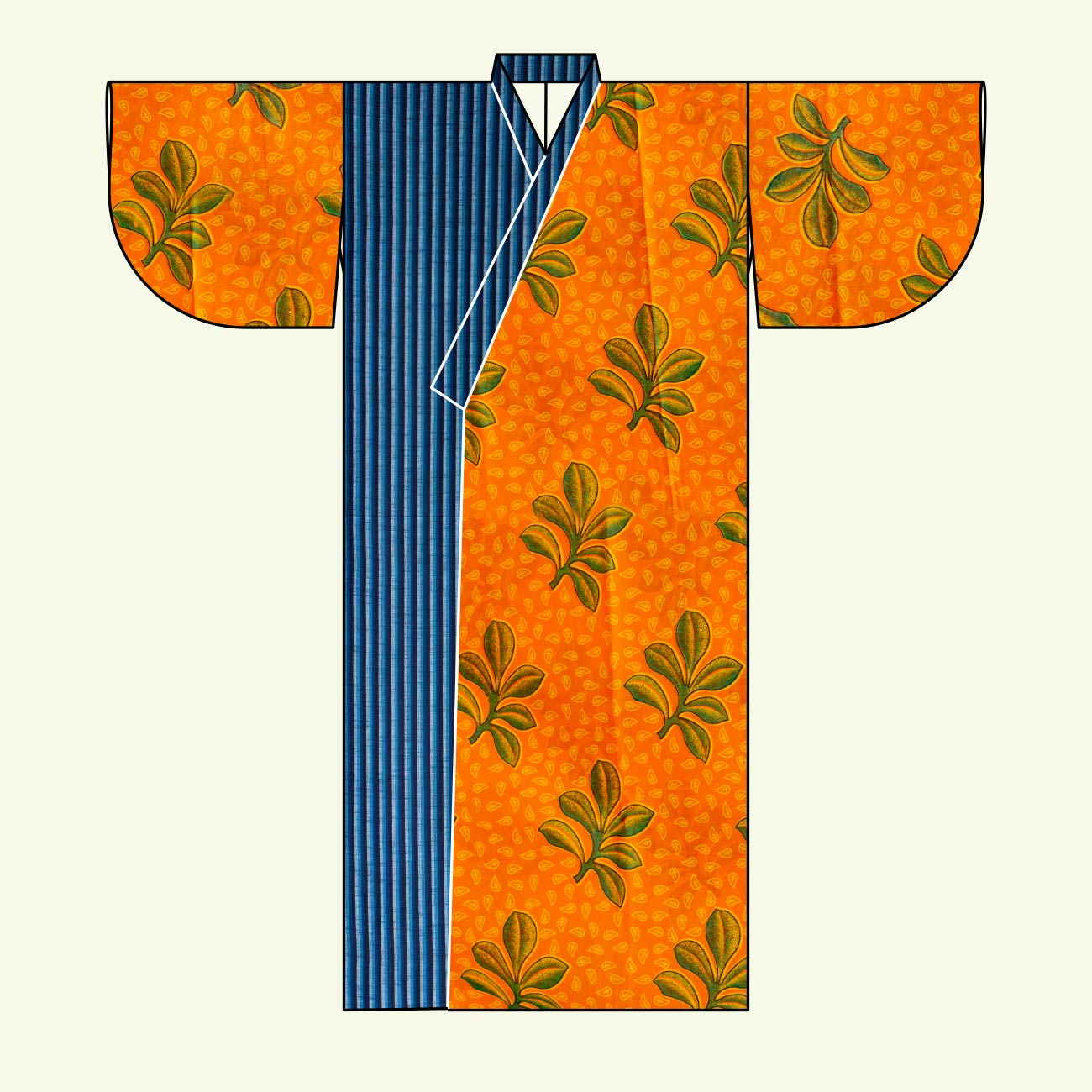 葉っぱ薙刀袖絵型表